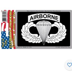 U.S. Army Airborne Bumper Window Locker Laptop Cling Decal Sticker 2-3/4" X 4"